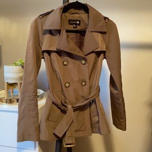 2/15$ Forever 21 Belted Brown Peacoat